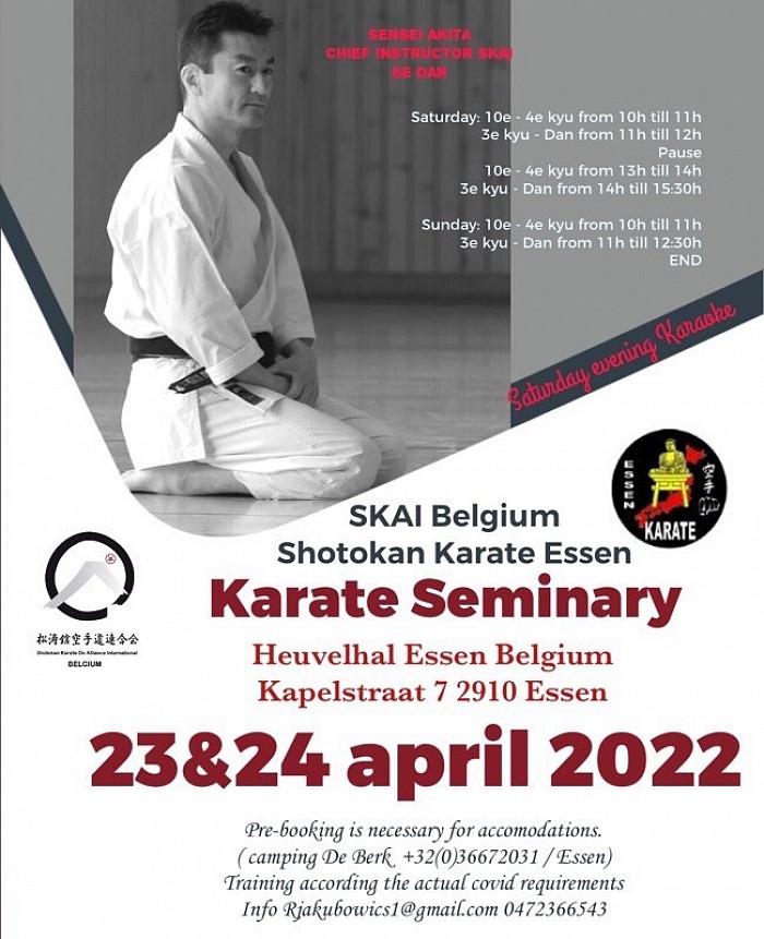 23-24 04 2022 - SKAI Belgium Seminarie met Sensei Akita 6e Dan